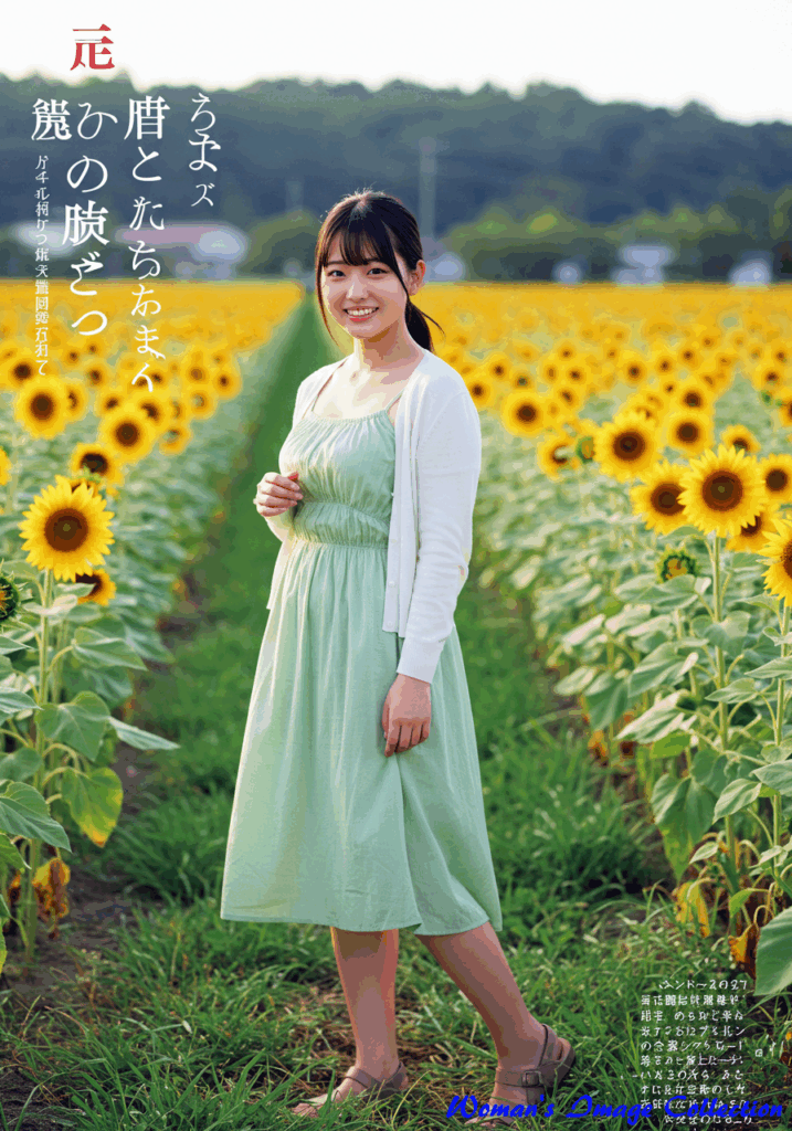 「夏のひまわり畑で見つけた素敵な笑顔」――ひまわりとともに過ごす、爽やかな午後 2 60歳からの「生成AI」 「夏のひまわり畑で見つけた素敵な笑顔」――ひまわりとともに過ごす、爽やかな午後