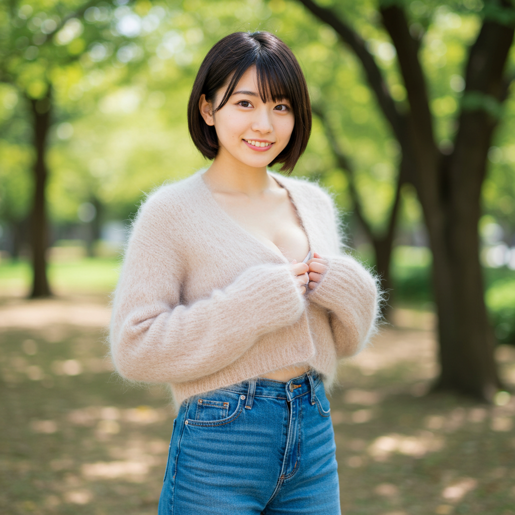 モヘアカーディガン
