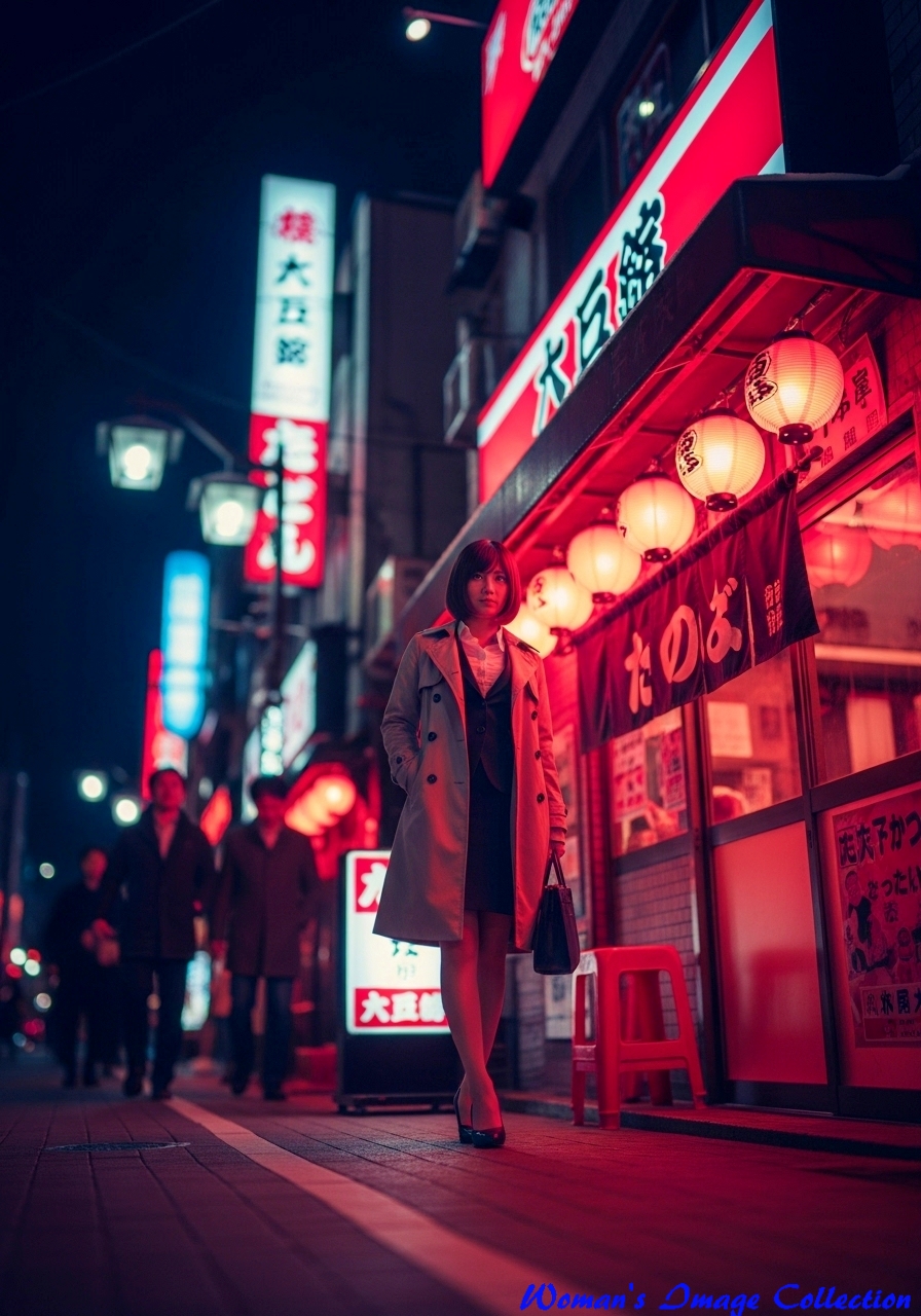 トレンチコートの女性、imagefx