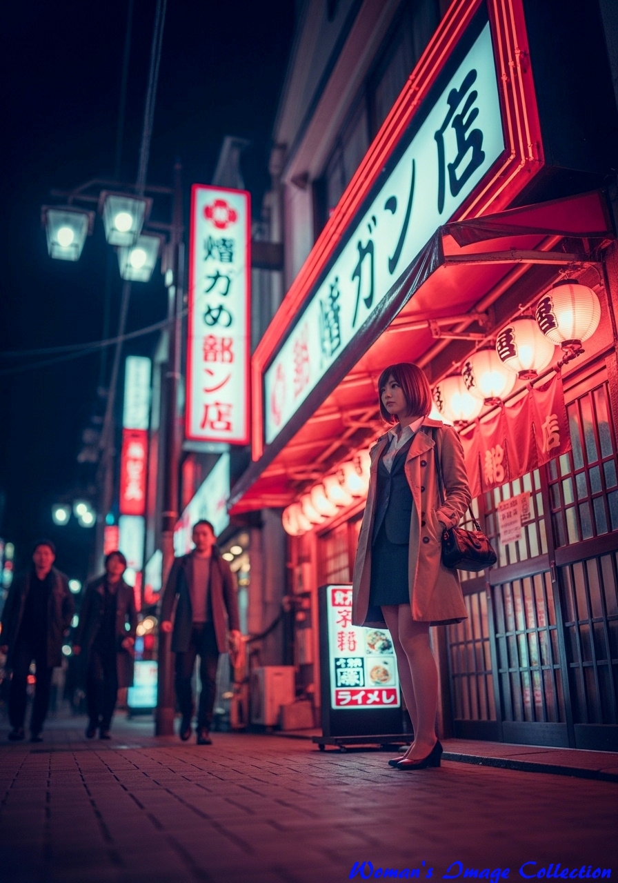 トレンチコートの女性、imagefx