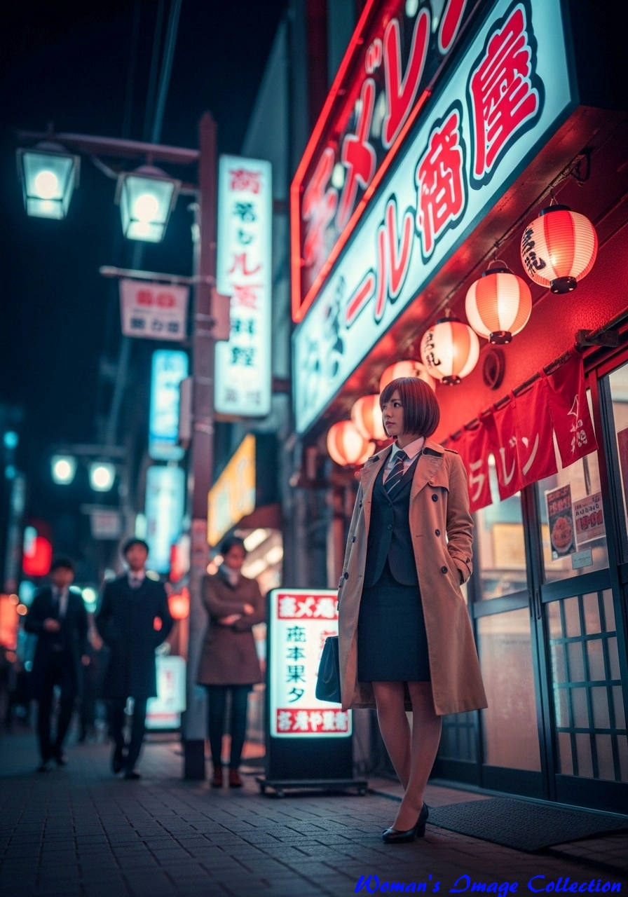 トレンチコートの女性、imagefx