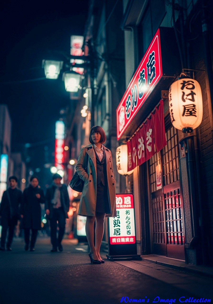 トレンチコートの女性、imagefx