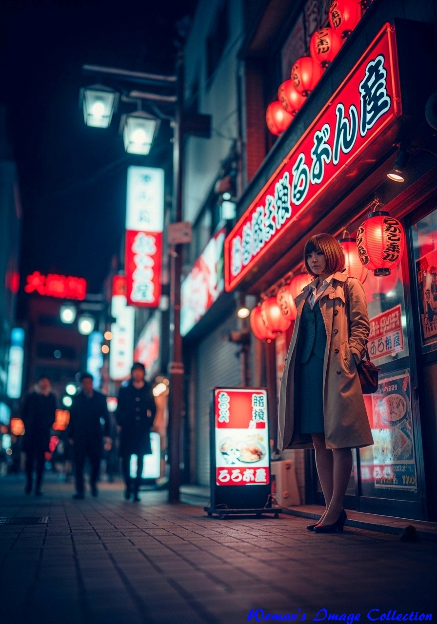 トレンチコートの女性、imagefx