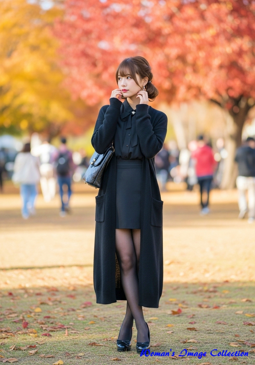 黒のロングカーディガン