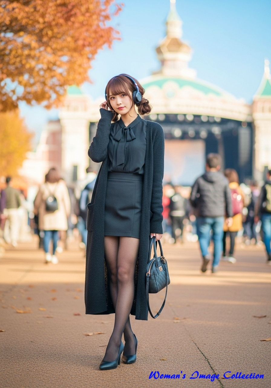 黒のロングカーディガン