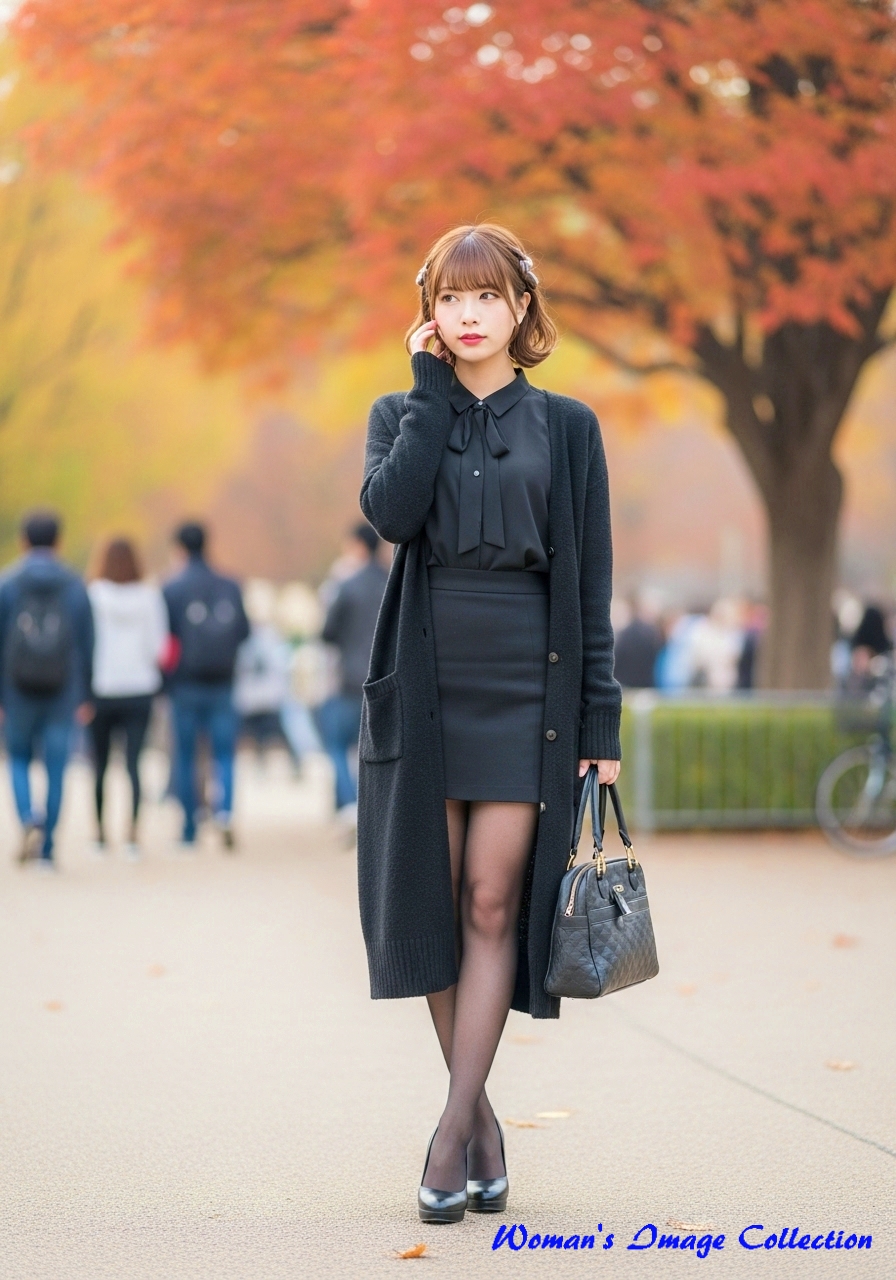 黒のロングカーディガン