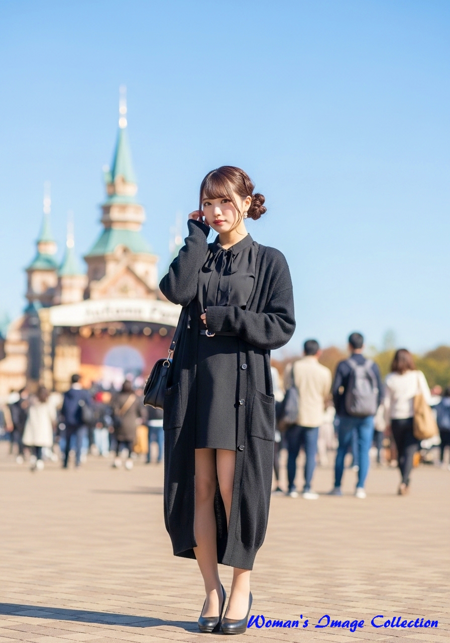 黒のロングカーディガン