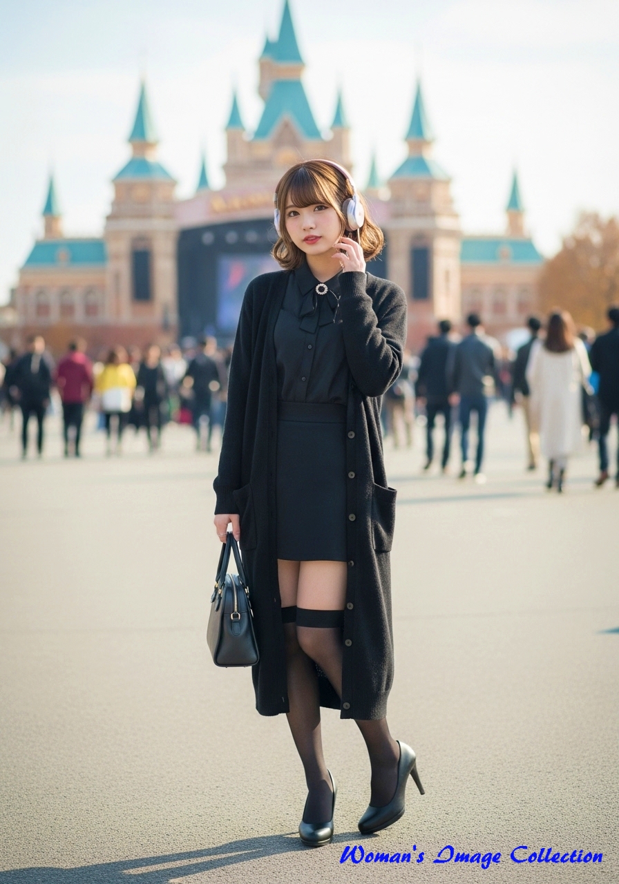 黒のロングカーディガン