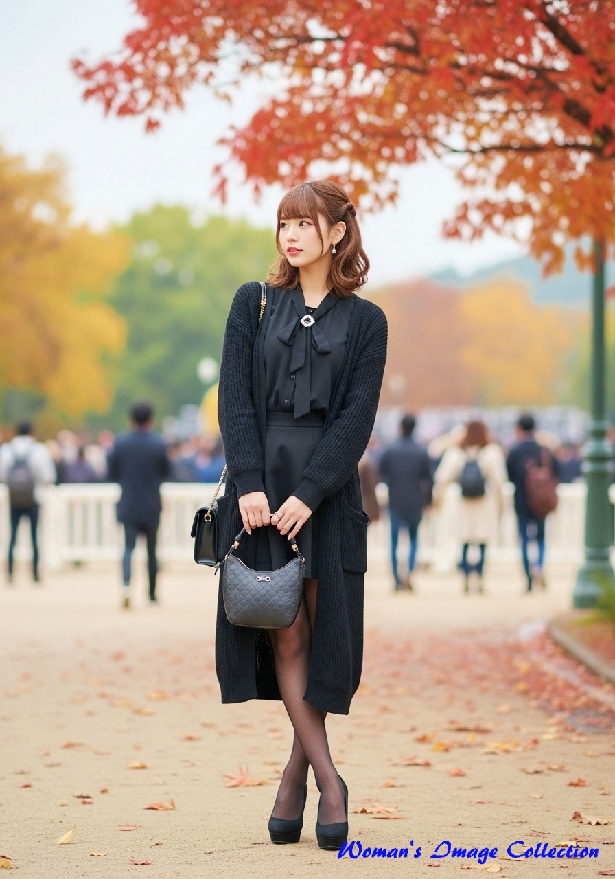 黒のロングカーディガン