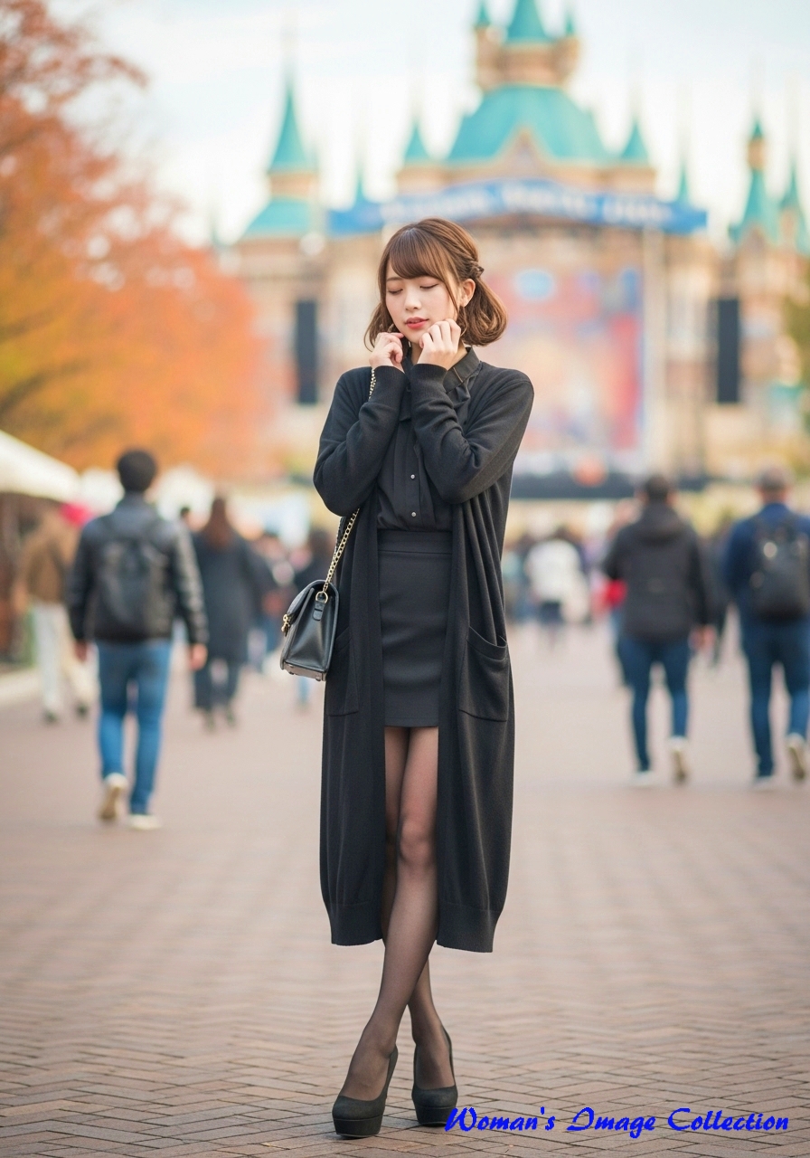 黒のロングカーディガン