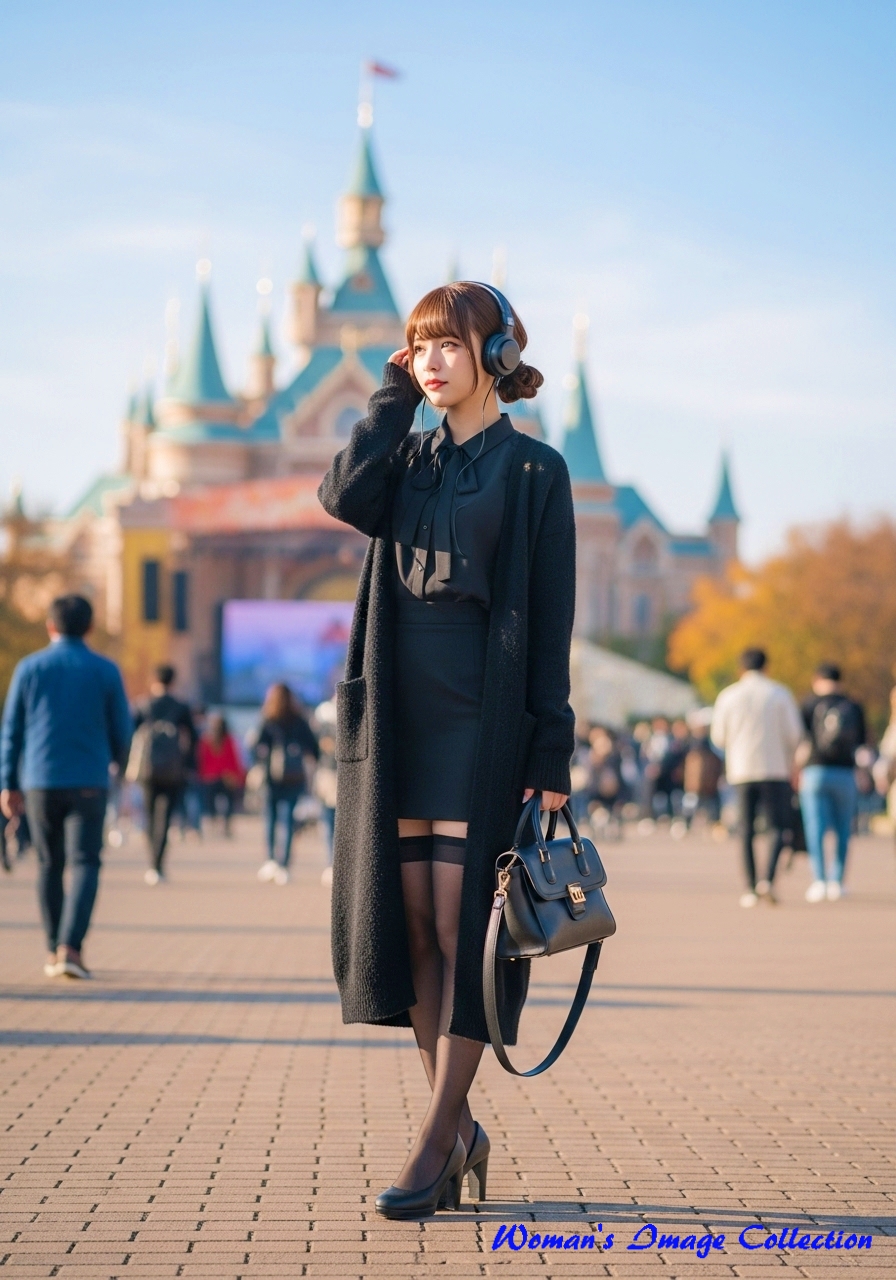 黒のロングカーディガン