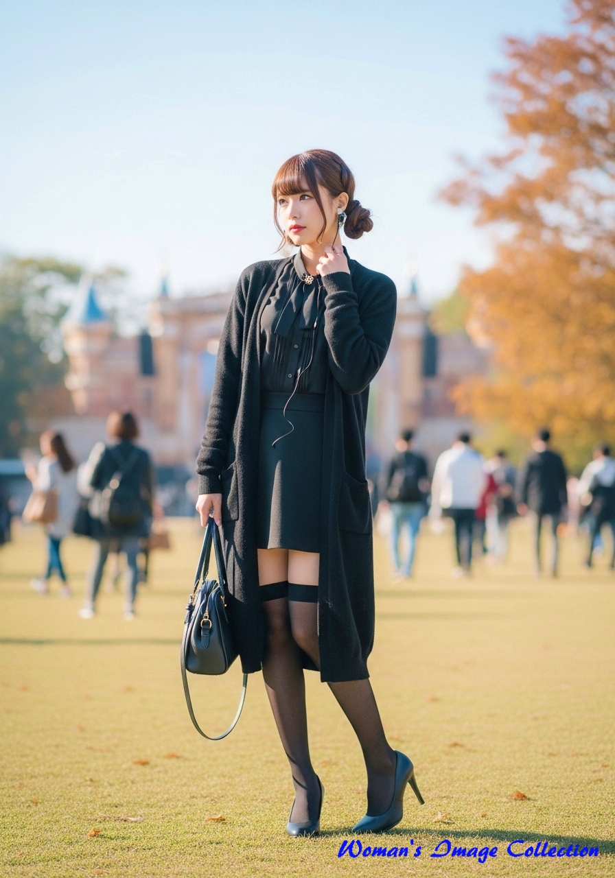 黒のロングカーディガン