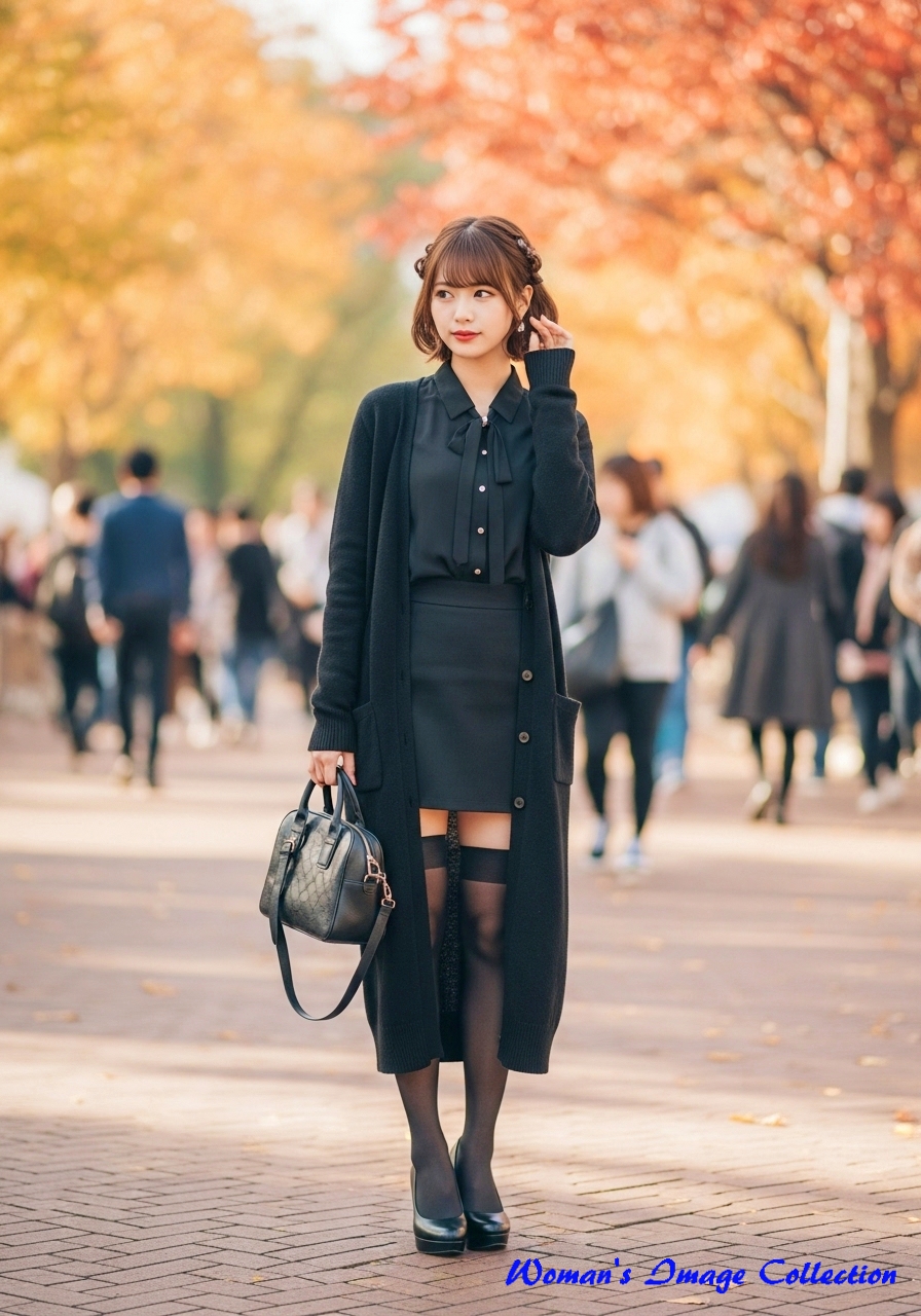 黒のロングカーディガン