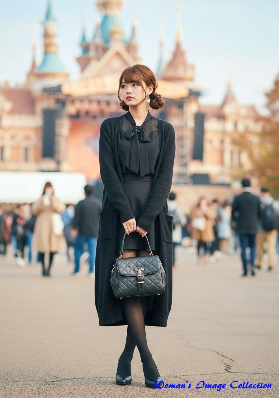 黒のロングカーディガン