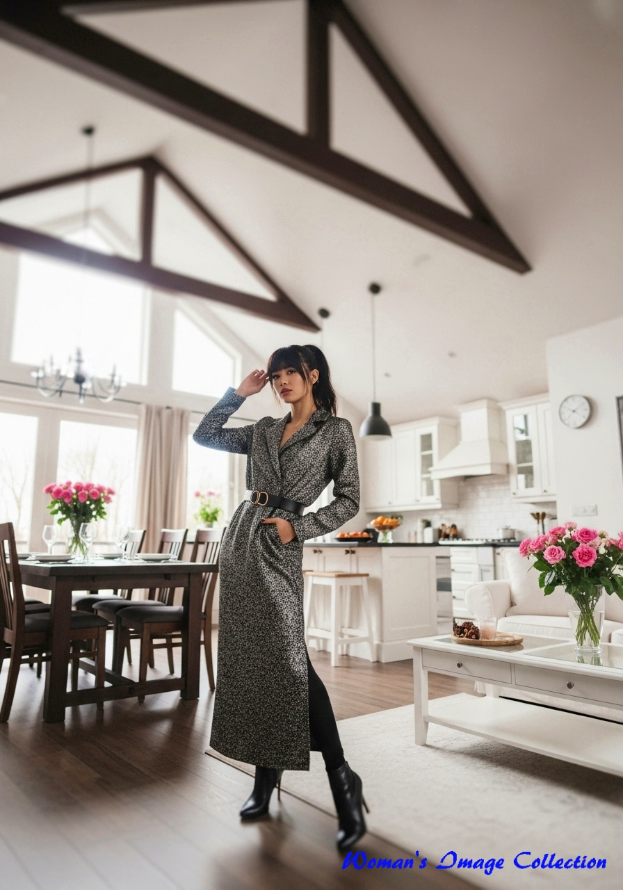 広々としたオープンプランのリビングダイニングとキッチン