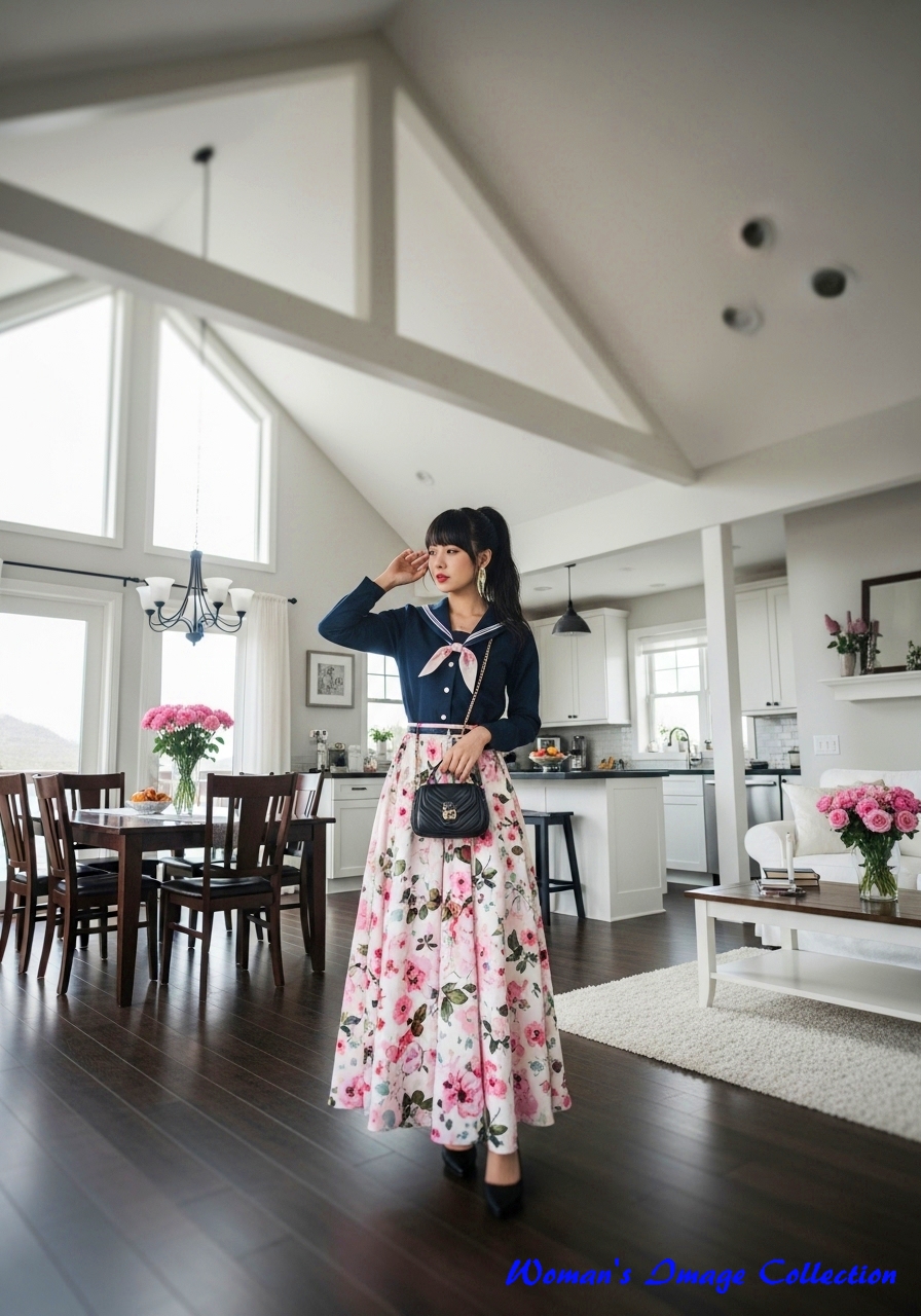 広々としたオープンプランのリビングダイニングとキッチン