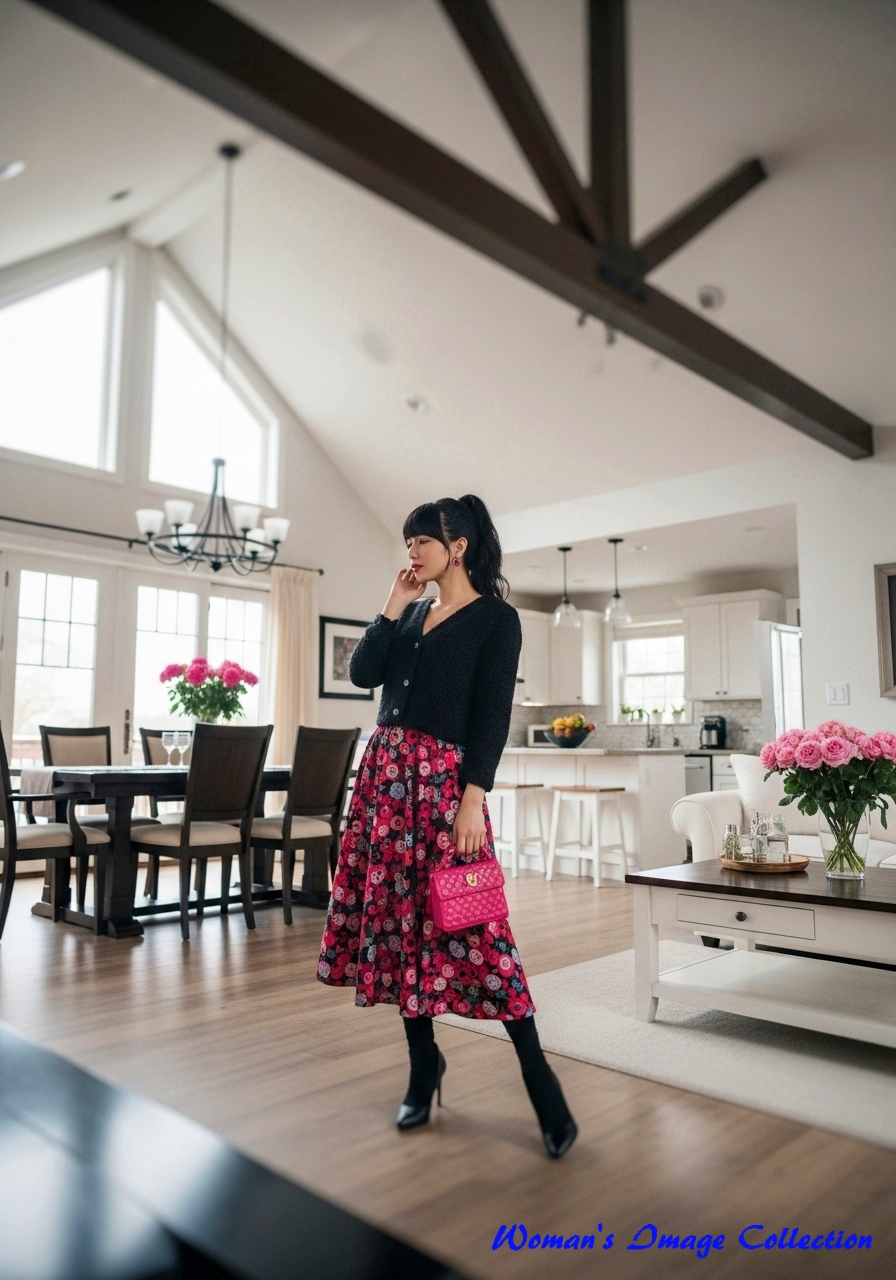 広々としたオープンプランのリビングダイニングとキッチン