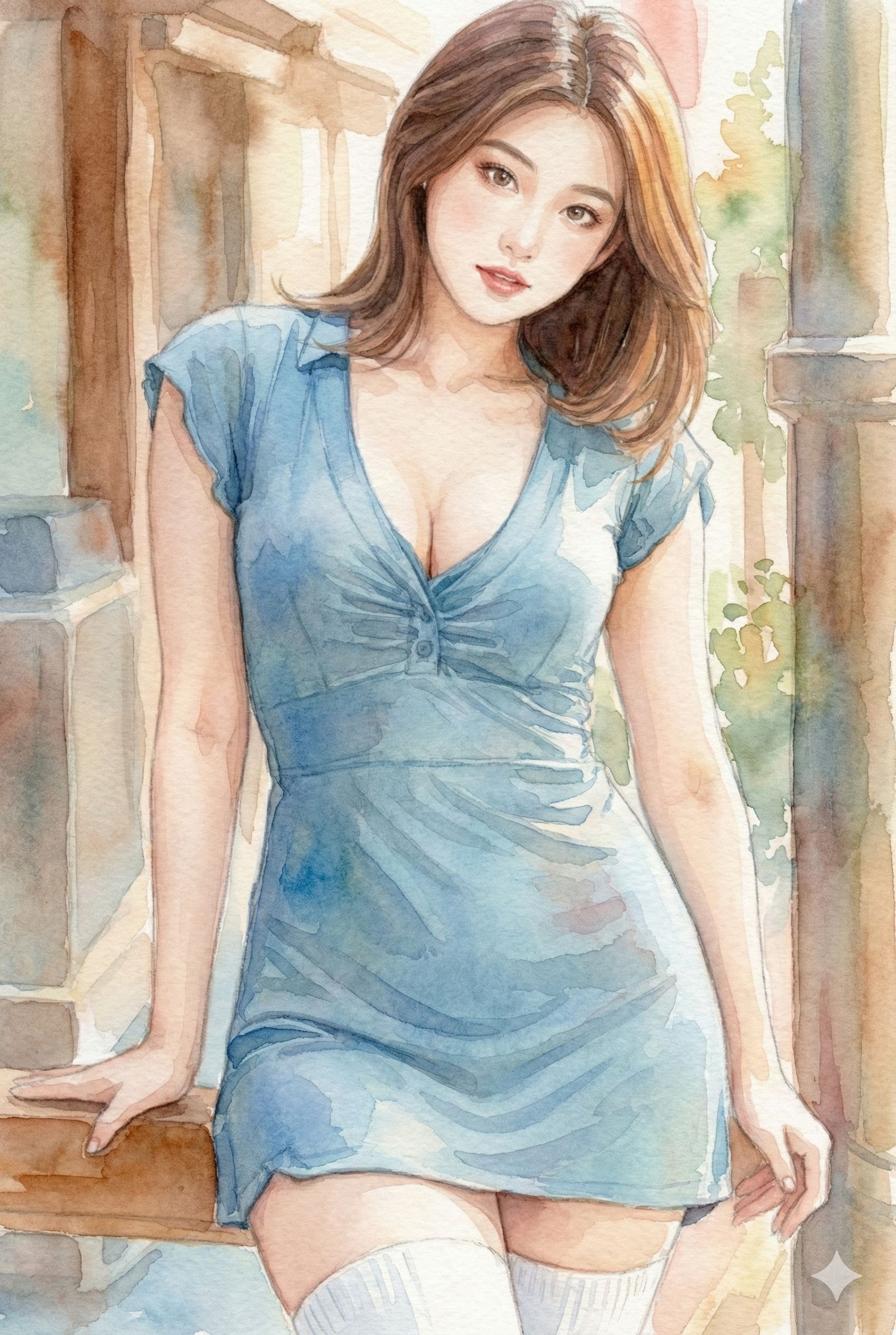 柔らかな色彩の女性ポートレート