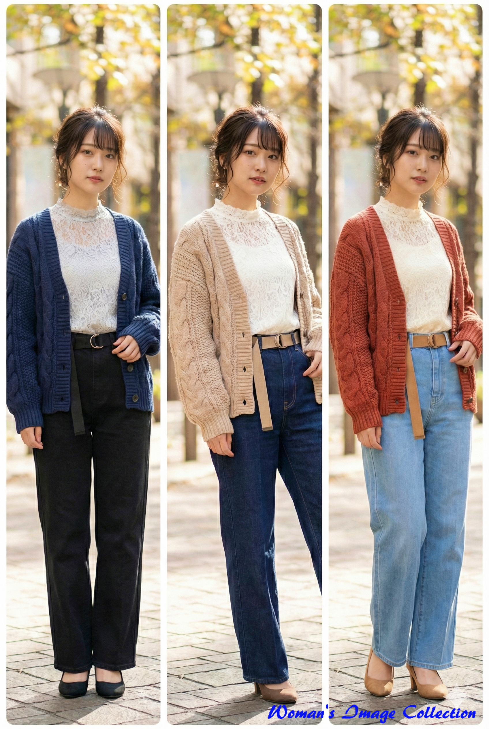 トレンドのセージグリーンのフレアパンツを履き、都会の街角を軽やかに歩く女性の画像。歩く動作による服の揺れと、逆光気味の光がエモい空気感を演出し、クリーン・アースカラーの透明感を引き出している。
パステルブルーのパンツと白いクロップトップを合わせた、爽やかなアスレジャースタイルのストリートスナップ。歩行者天国のタイルと青空のようなパンツの色が調和し、都会的で洗練された「没入感」のある一枚。
温かみのあるテラコッタカラーのパンツを主役にした、都会的なミニマルファッション。夕暮れに近い柔らかな光の中、街を歩くモデルのシルエットが美しく、Y2K要素と大人っぽさが融合したスタイル。