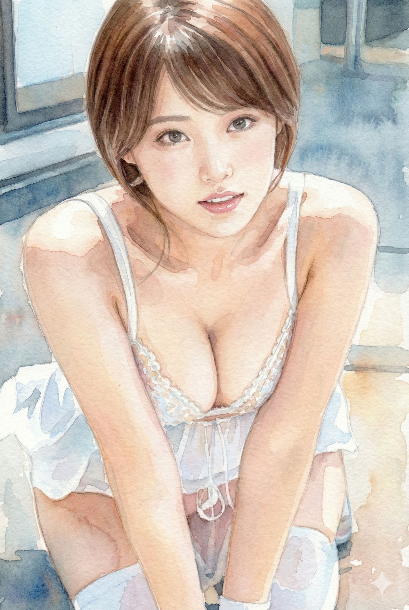 繊細な描写の女性イラストバリエーション