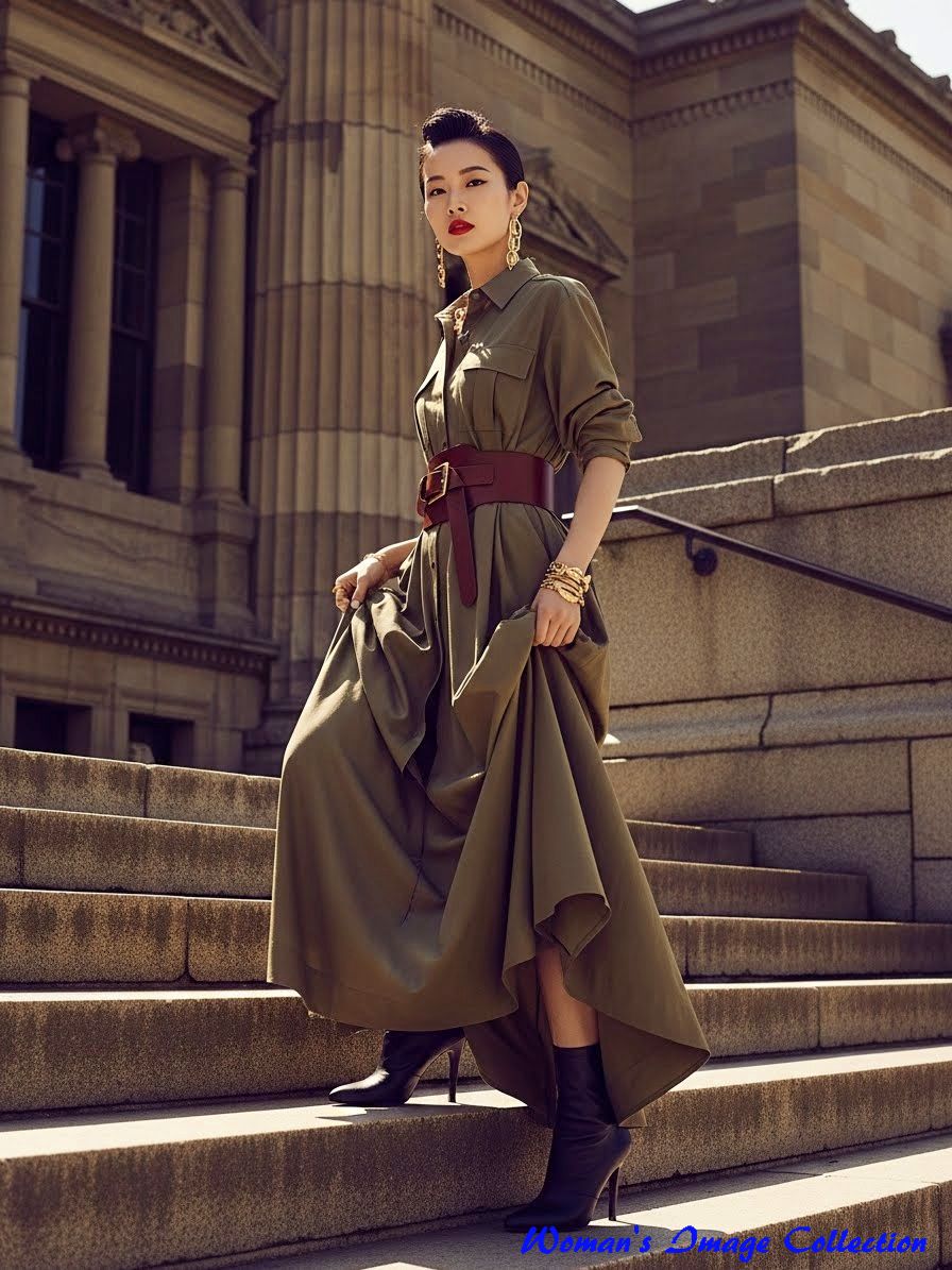 ラグジュアリーなサファリドレスの女性バリエーション1